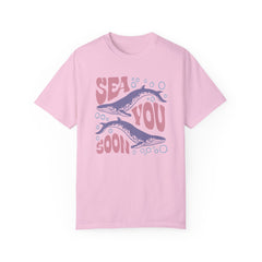 Whales, Sea You Soon -  Graphic Unisex Garment-Dyed T-shirt