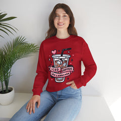 Woman's Ice Coffee Is My Love Language Valentine - Unisex Heavy Blend™ Crewneck Sweatshirt