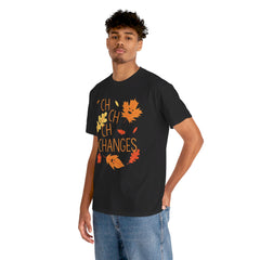 Changes Fall Leaves Graphic - Unisex Heavy Cotton Tee