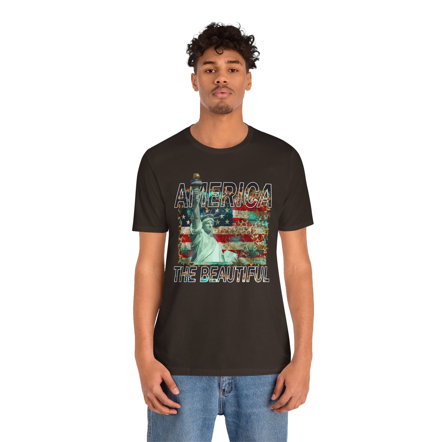 Statue Of Liberty, America The Beautiful, Unisex Jersey Short Sleeve Tee