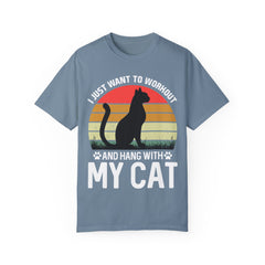 Workout & Cat Lover Unisex T-Shirt - I Just Want to Workout and Hang with My Cat