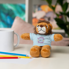 Stuffed Animals with T Shirt, Girl Quote, Support Wildlife, Happy Girls Sparkle, gift for her, Birthday Gift, Everyday gift, animal lover gift, nature lover gift