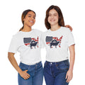 Red White and Blue Farmer Graphic, Unisex Jersey Short Sleeve Tee