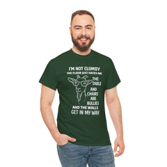 Clumsy Funny Goat Graphic Tee | Unisex Heavy Cotton Tee | Great Gift for Animal Lovers, Birthdays, Casual Wear, Humorous Gifts, Everyday Style