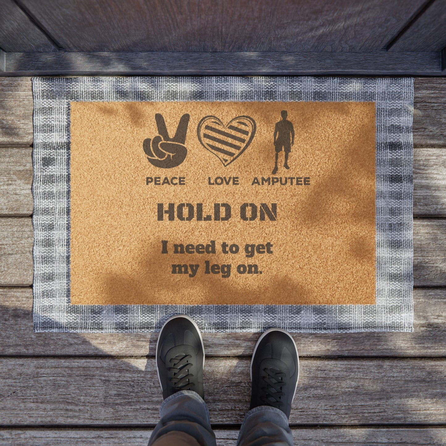 Amputee - Doormat | Amputee Awareness,Limb Awareness,Amputee Humor,Leg Amputee Gift,Gift For Him,Unique Doormat,Disability Gift,Gift For Her