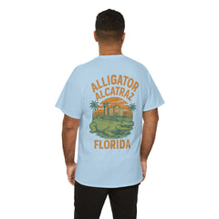 Alligator Alcatraz Unisex Heavy Cotton Tee, Florida Souvenir Shirt, Travel Gift, Vintage Style Tee, Nature Lover Apparel