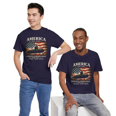 America 250th Submarine 125th Flag T-Shirt — Vintage USA Military Tee