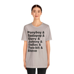 The Outsiders Shirt, Greasers Characters Shirt, Unisex Jersey Short Sleeve Tee