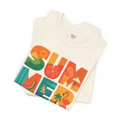 Summer Graphic Tee — Colorful Tropical "SUMMER" Typography T-Shirt