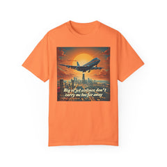 Unisex Jetliner Sunset Graphic T-Shirt - Travel Theme Tee
