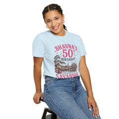 Bhavna Personalized 50th Birthday Girls Trip Savannah, Georgia T-Shirt