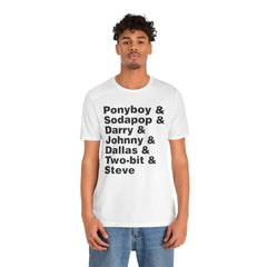 The Outsiders Shirt, Greasers Characters Shirt, Unisex Jersey Short Sleeve Tee