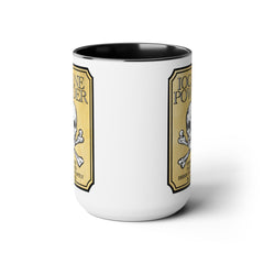 IOCANE Powder label with skull and crossbones Don't have a cup of coffee with Vizzini / Princess Bride / 80s Movies / Two-Tone Mugs, 15 oz.
