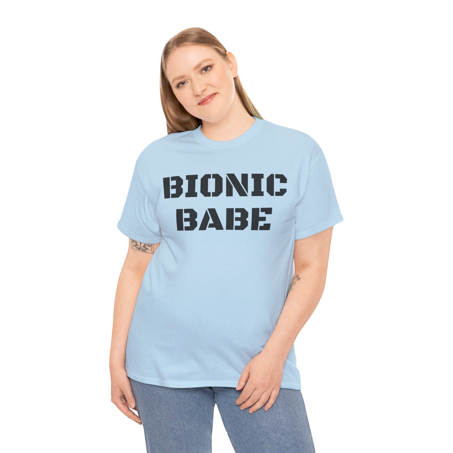 BIONIC BABE Amputee Humor   - Unisex Heavy Cotton Tee