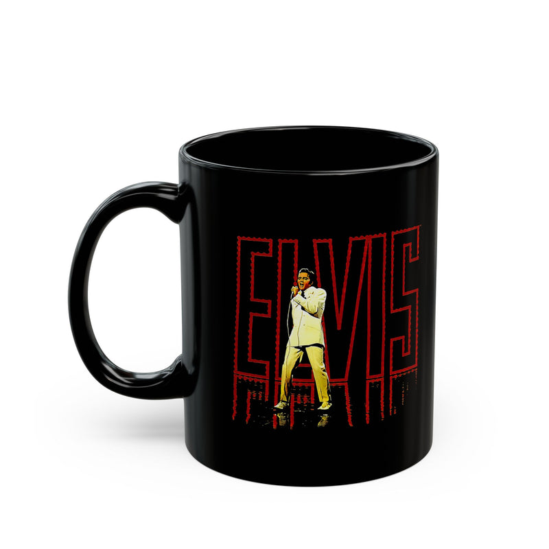 Elvis On Stage Graphic - Black Mug (11oz, 15oz)