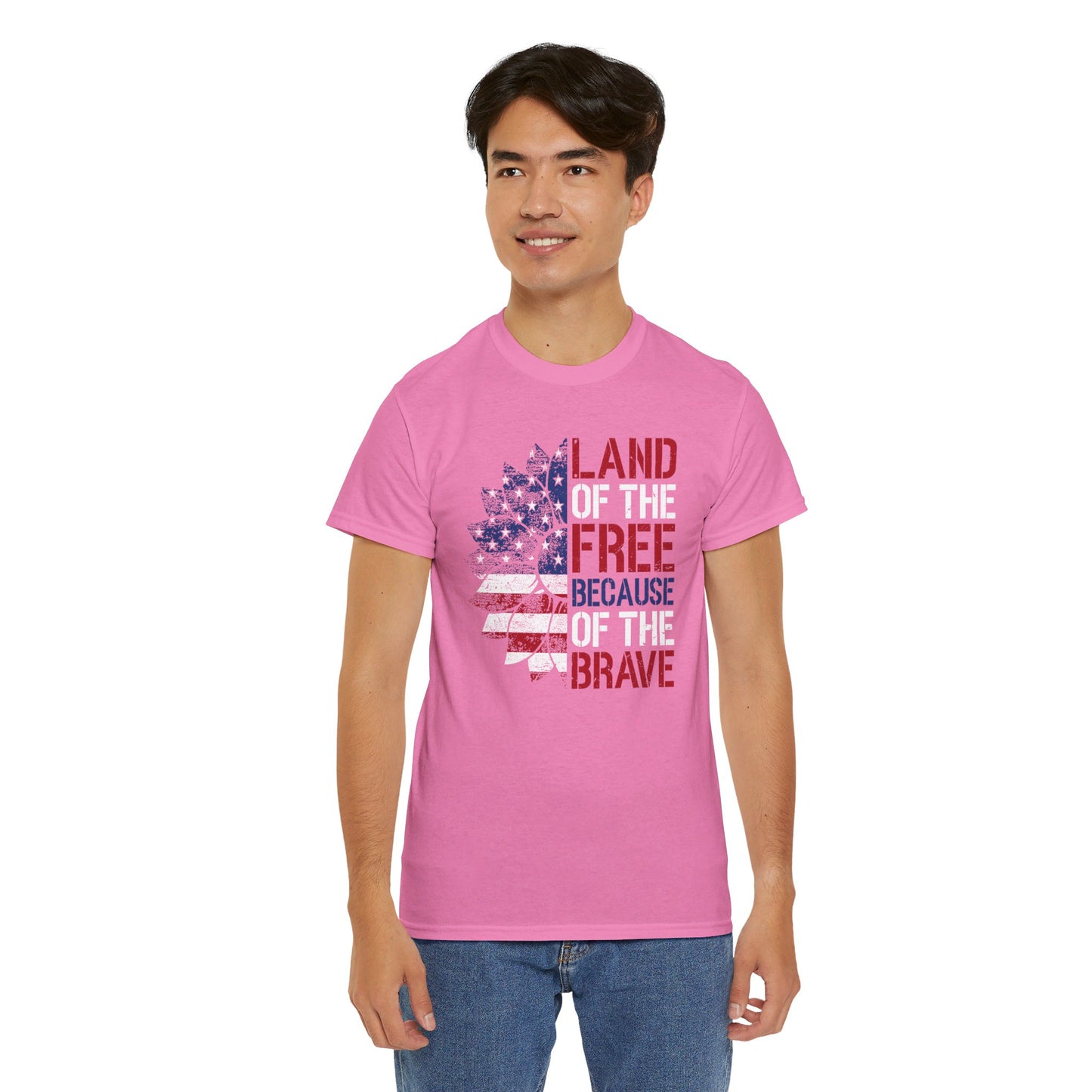 Land Of The Free Because Of The Brave - Unisex Cotton Tee