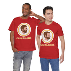 Bearded Graphic Tee - Funny Caucasians Satire Head Shot Unisex Jersey Short Sleeve Tee