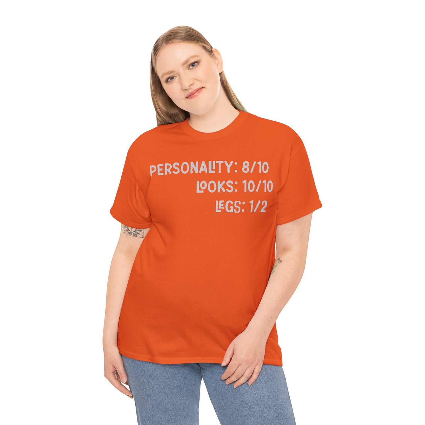 Personality, Looks, Fingers Count - Unisex Heavy Cotton Tee / Prosthetic Humor / One Leg / One Arm / Missing Fingers