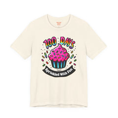 100 DAYS Sprinkled With Fun - Unisex Short Sleeve Tee | Elementary School Holiday, Teacher Apparel, Kids Motivation, Days Checked Off