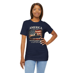 America 250th Submarine 125th Flag T-Shirt — Vintage USA Military Tee