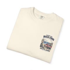 Where the Road Ends Long Island Unisex Garment-Dyed T-shirt
