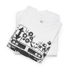 Abstract Retro Racing Car Unisex Heavy Cotton Tee | Perfect for Car Enthusiasts, Father's Day Gift, Casual Wear, Vintage Style, Unique Graphic Shirt