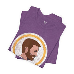 Bearded Graphic Tee - Funny Caucasians Satire Head Shot Unisex Jersey Short Sleeve Tee