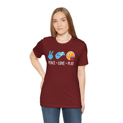 PEACE LOVE play BILLARD - Graphic Unisex Jersey Short Sleeve Tee