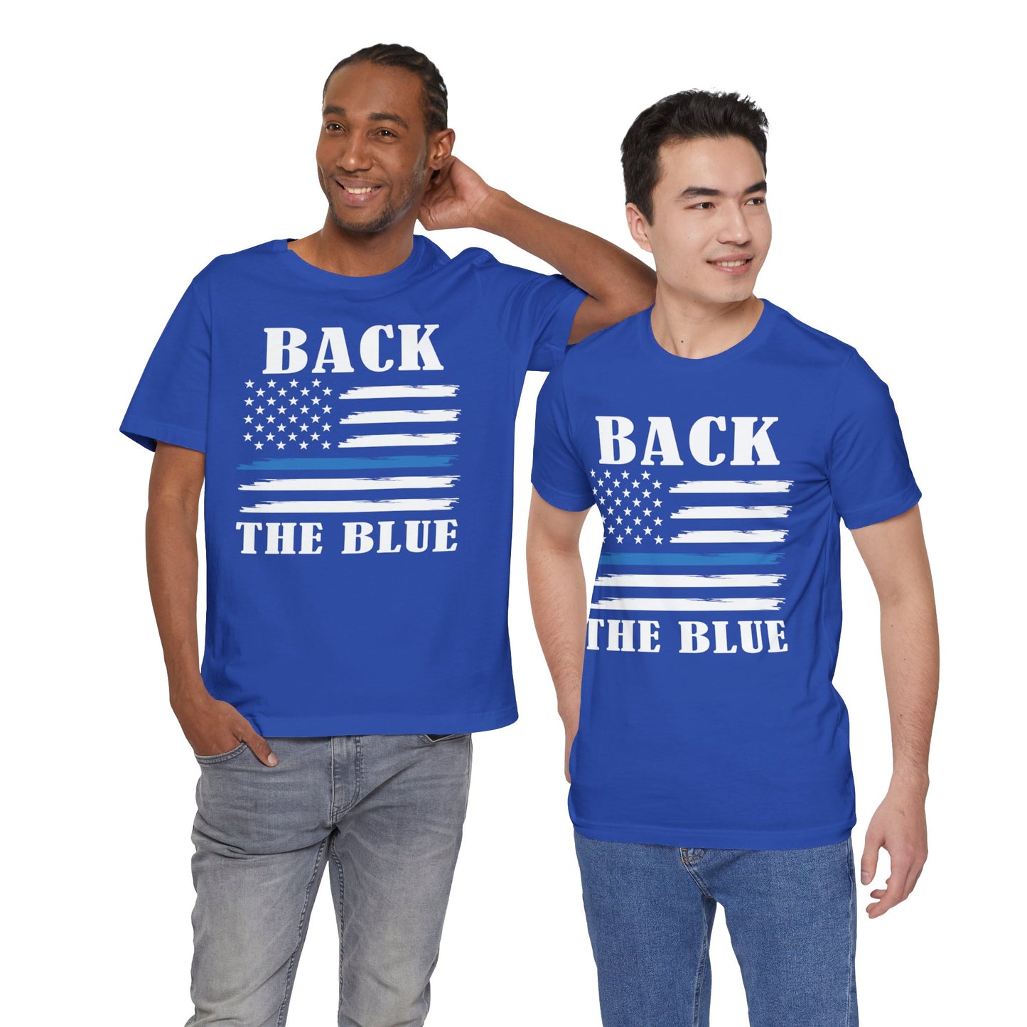 BACK THE BLUE Flag, Graphic Unisex Short Sleeve Tee