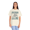 Sea Turtle, The Ocean Is Calling -  Graphic Unisex Garment-Dyed T-shirt