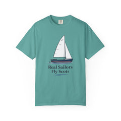 Hempstead Bay Sailing Club Graphic T-Shirt — "Real Sailors Fly Scots" Nautical Tee