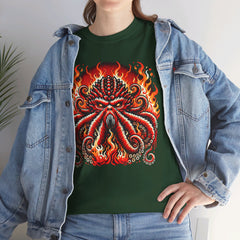 Fiery Fire Kraken - Graphic Unisex Heavy Cotton Tee