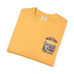 Where the Road Ends Long Island Unisex Garment-Dyed T-shirt