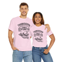 Thanksgiving Family Dysfunction Tee, Unisex Cotton T-Shirt, Funny Holiday Shirt, Family Gathering Wear, Thanksgiving Humor Apparel