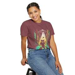 Raccoon UFO Funny Comfort Colors Graphic T-Shirt