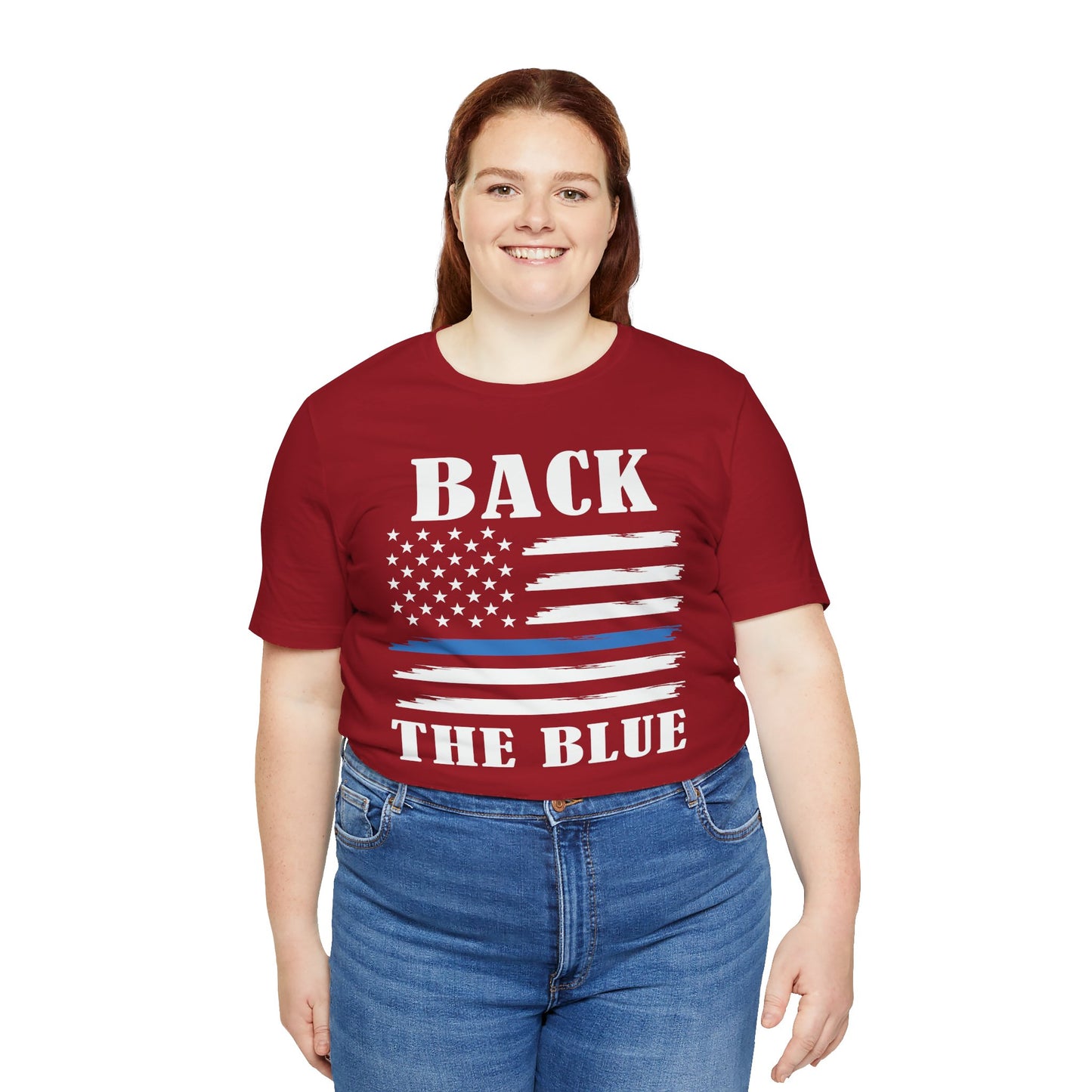 BACK THE BLUE Flag, Graphic Unisex Short Sleeve Tee