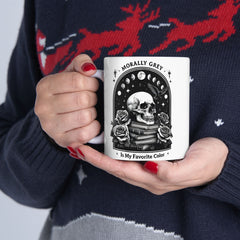 Celestial Skull and Rose Rose Ceramic Mug - Perfect for Coffee Lovers & Gift Giving