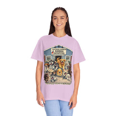 Pitbull Added "Who Let the Dogs Out?" Baldwin Harbor Animal Hospital Cute Vet Clinic T Shirt