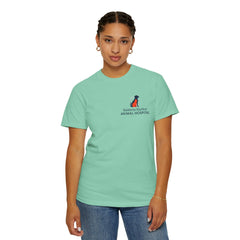 Front Logo Back Graphic Baldwin Harbor Animal Hospital "Who Let the Dogs Out?" Graphic Tee
