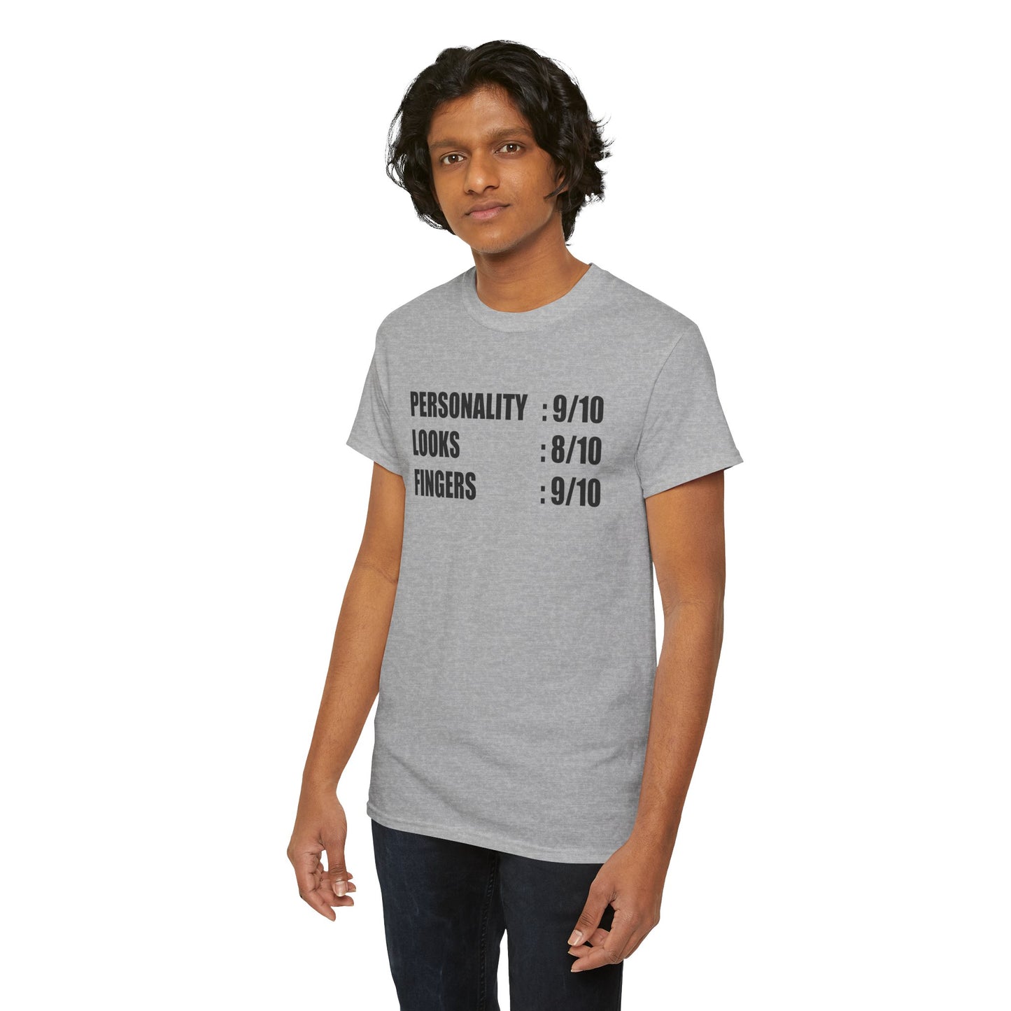 Personality, Looks, Fingers Count - Unisex Heavy Cotton Tee / Prosthetic Humor / One Leg / One Arm / Missing Fingers