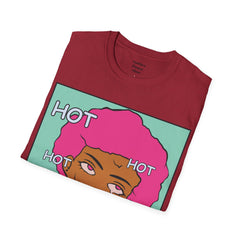 HOT Pink Cotton Candy Haired Pop Art Lady Unisex Softstyle T-Shirt