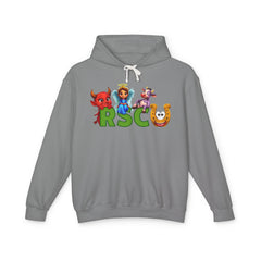 Russell Sage College Mascot Unisex Hoodie - Russell Sage Purple Cow, Red Devil, Golden Horseshoe, Blue Angel Design