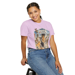 Front Graphic "Who Let the Cats Out?" Baldwin Harbor Animal Hospital Cute Vet Clinic T Shirt