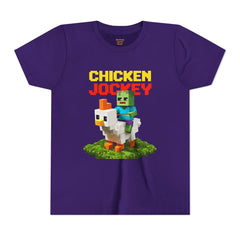 Youth Chicken Jockey Tee - Fun Gamer T-Shirt for Kids