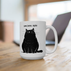 Some Coffee Please, Black Cat Graphic, Ceramic Mug, (11oz, 15oz)