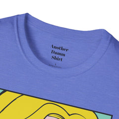 NO WORRIES Glass Wearing Pop Art Blonde Girl Unisex Softstyle T Shirt
