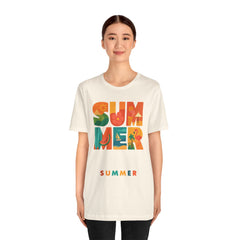 Summer Graphic Tee — Colorful Tropical "SUMMER" Typography T-Shirt