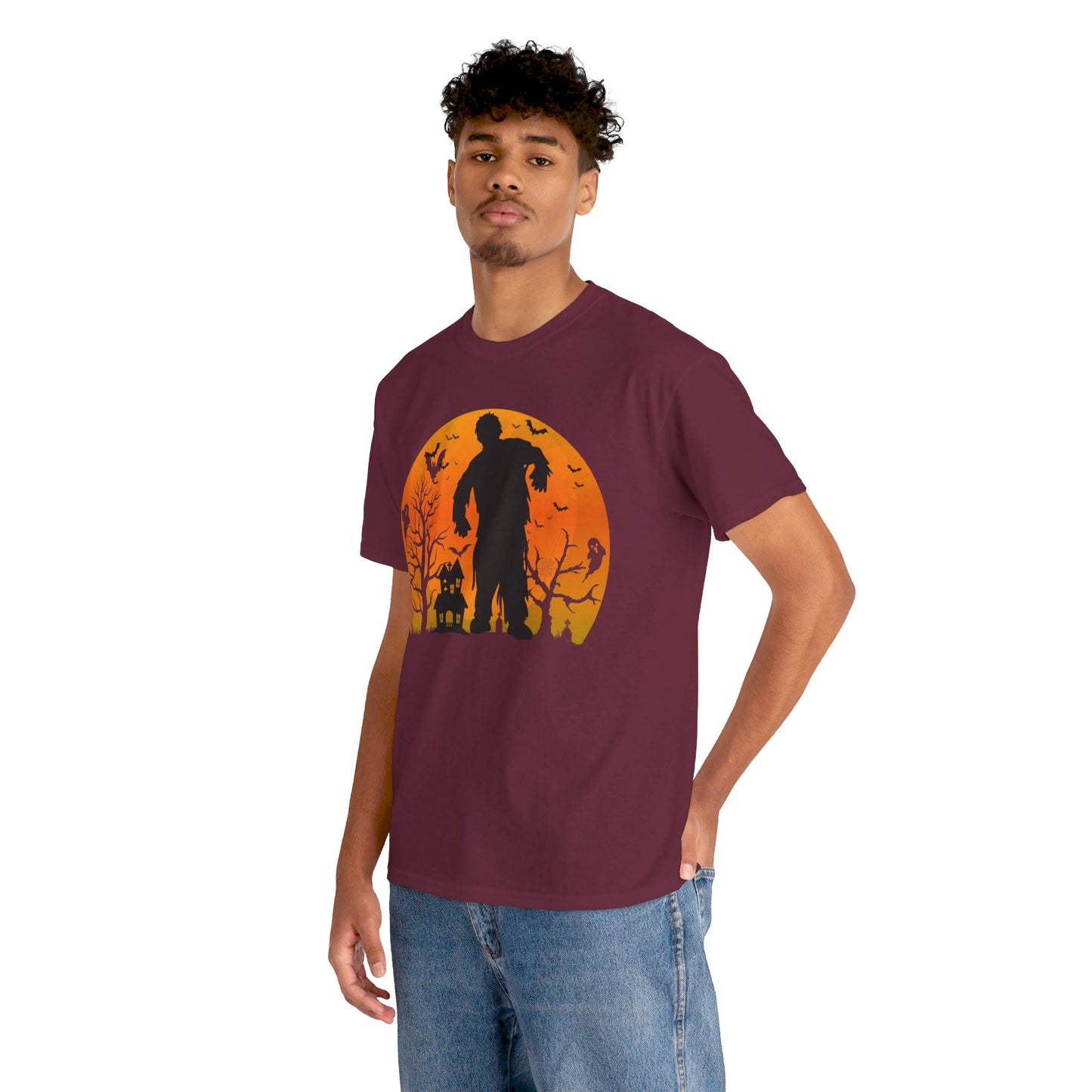 HAUNTED HOUSE ZOMBIE! Graphic Unisex Heavy Cotton Tee