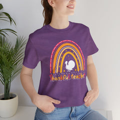 Thankful Teacher T‑Shirt – Retro Rainbow Turkey Teacher Appreciation Tee