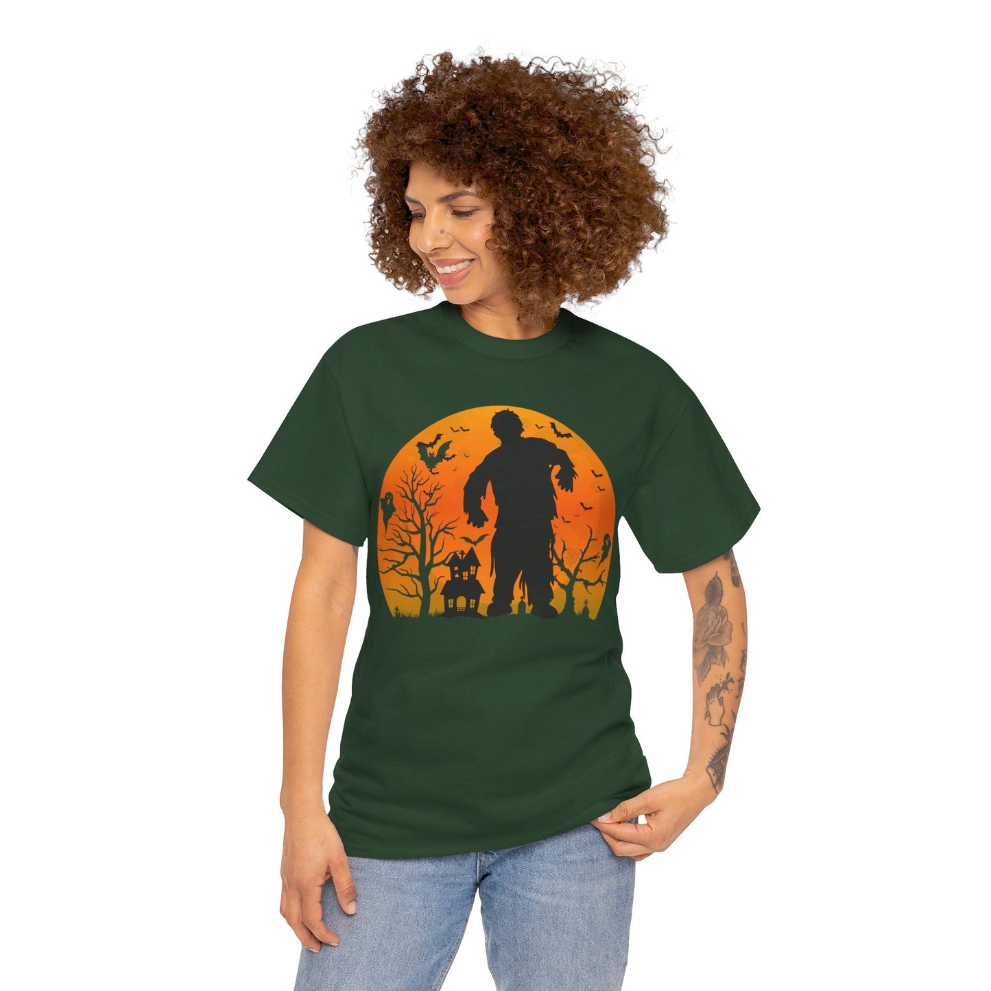 HAUNTED HOUSE ZOMBIE! Graphic Unisex Heavy Cotton Tee